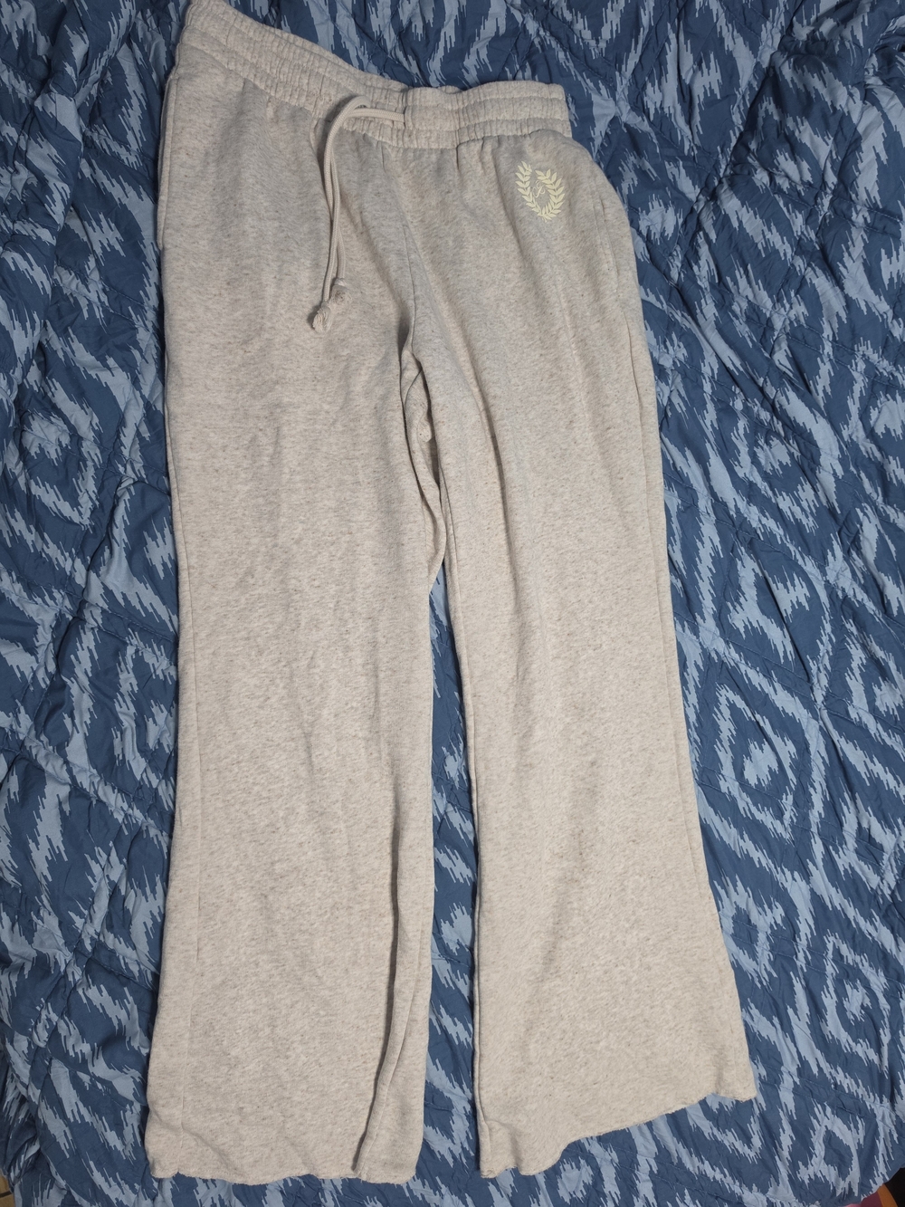 Soft Beige Womens Large Sweatpants with Drawstring And Pockets From Pink